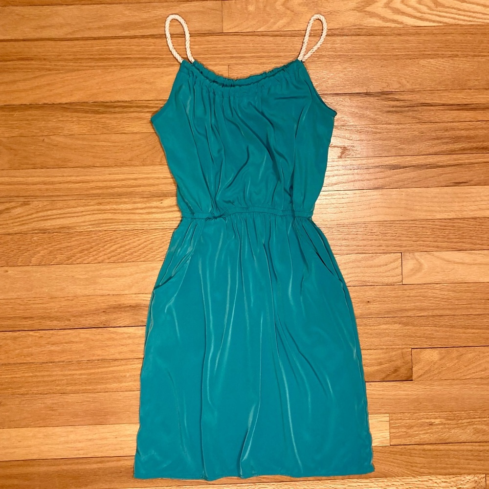 One Clothing Turquoise Dress with Rope Strap Detail